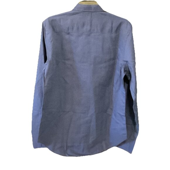 NWT Robert Graham Navy Blue Linen/Cotton Long Sleeve Men’s M Shirt Classic Fit - Picture 4 of 5